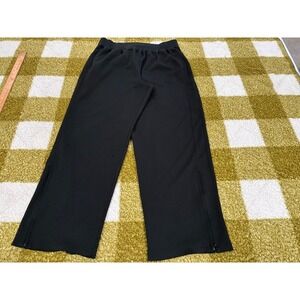 Nike Mens XL Black Wide Leg Athletic Track Pants Ankle Zip Back Pocket XL